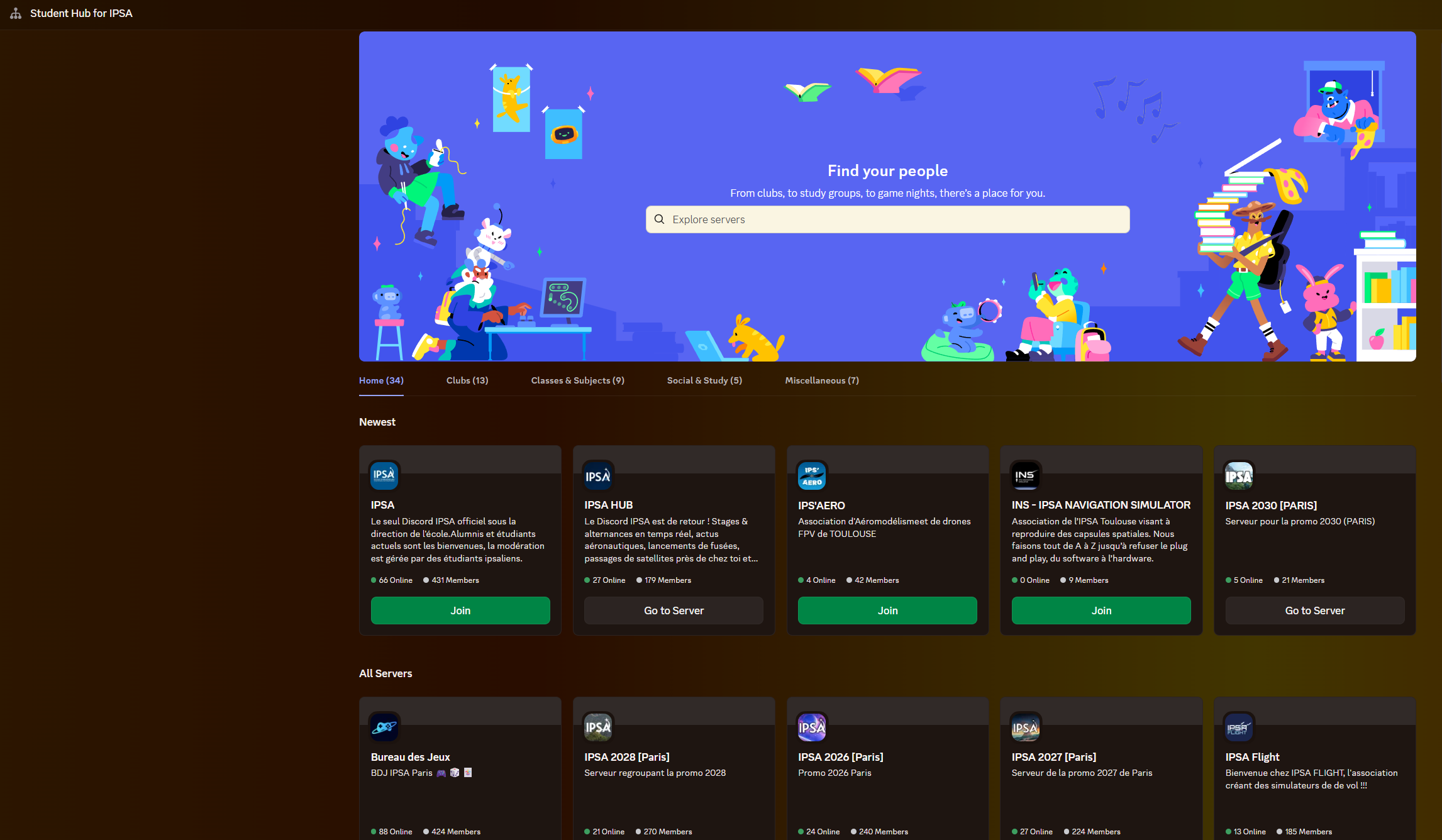 Échanges avec l'équipe Discord au sujet du Pôle Étudiant en France